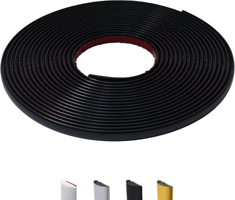 JSIWOTH 26.2 Ft Peel and Stick Wall Molding Trim, D-Shape Flexible Molding Trim Matte Black for Backsplash, Mirror, Wall, Window & Door Frames, Waterproof Self Adhesive Trim(W:0.4", T:0.1") - Image 1